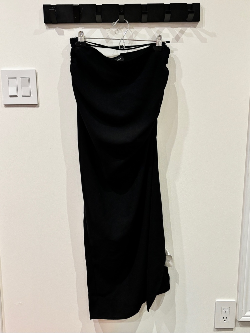 Urban Revivo Black Draped Midi Skirt